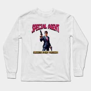 special agent man with gun Long Sleeve T-Shirt